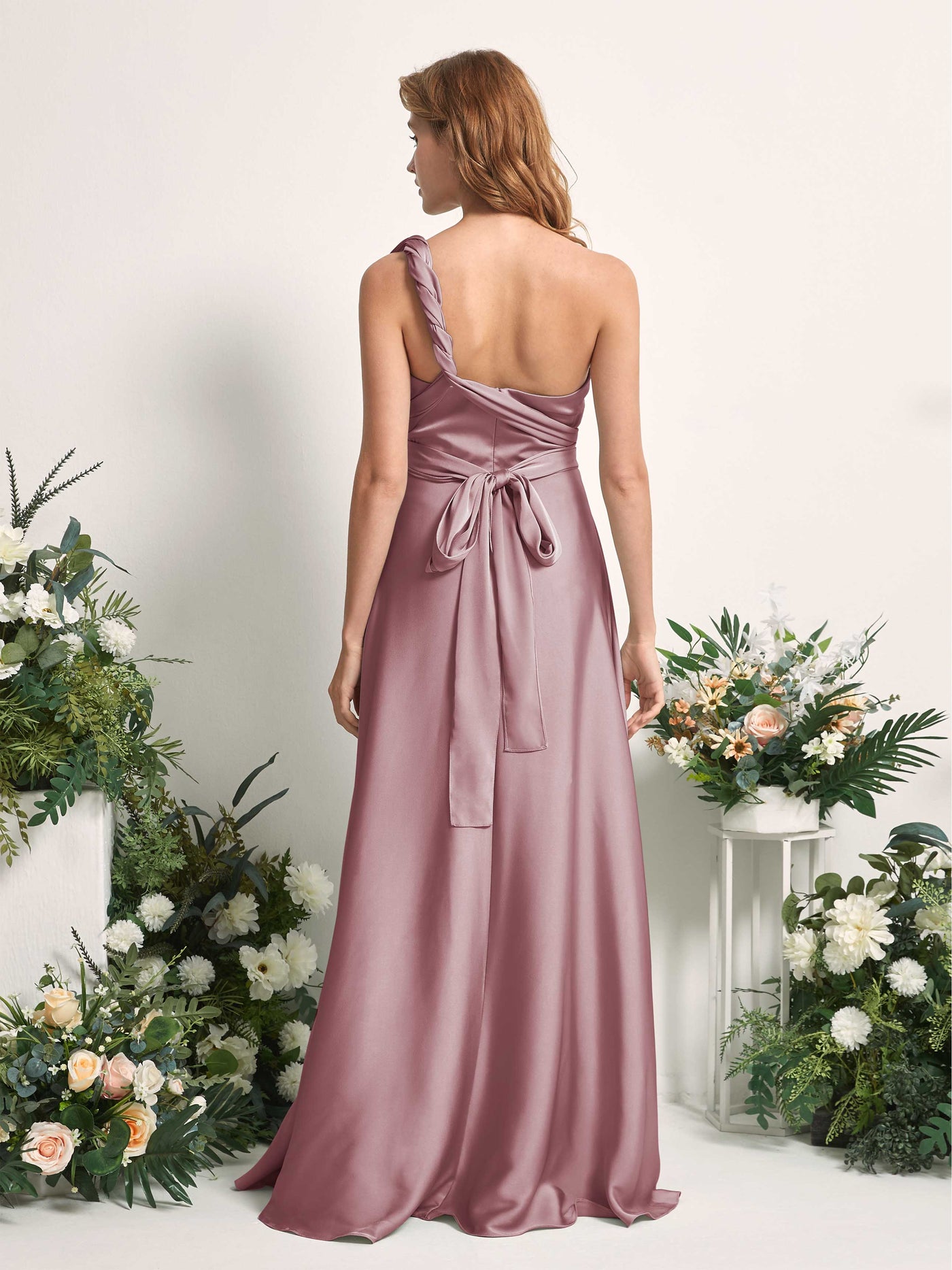 Carlyna A-Linien-Kleid Herzausschnitt Bodenlang Brautjungfernkleid Rosenquarz #farbe_rosenquarz