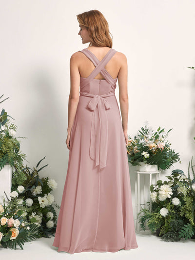 Carlyna A-Linien-Kleid Herzausschnitt Bodenlang Brautjungfernkleid Staubige Rose #farbe_staubige-rose