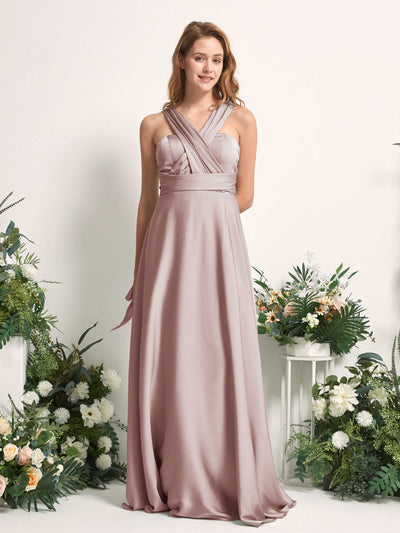 Carlyna A-Linien-Kleid Herzausschnitt Bodenlang Brautjungfernkleid Staubige Rose #farbe_staubige-rose