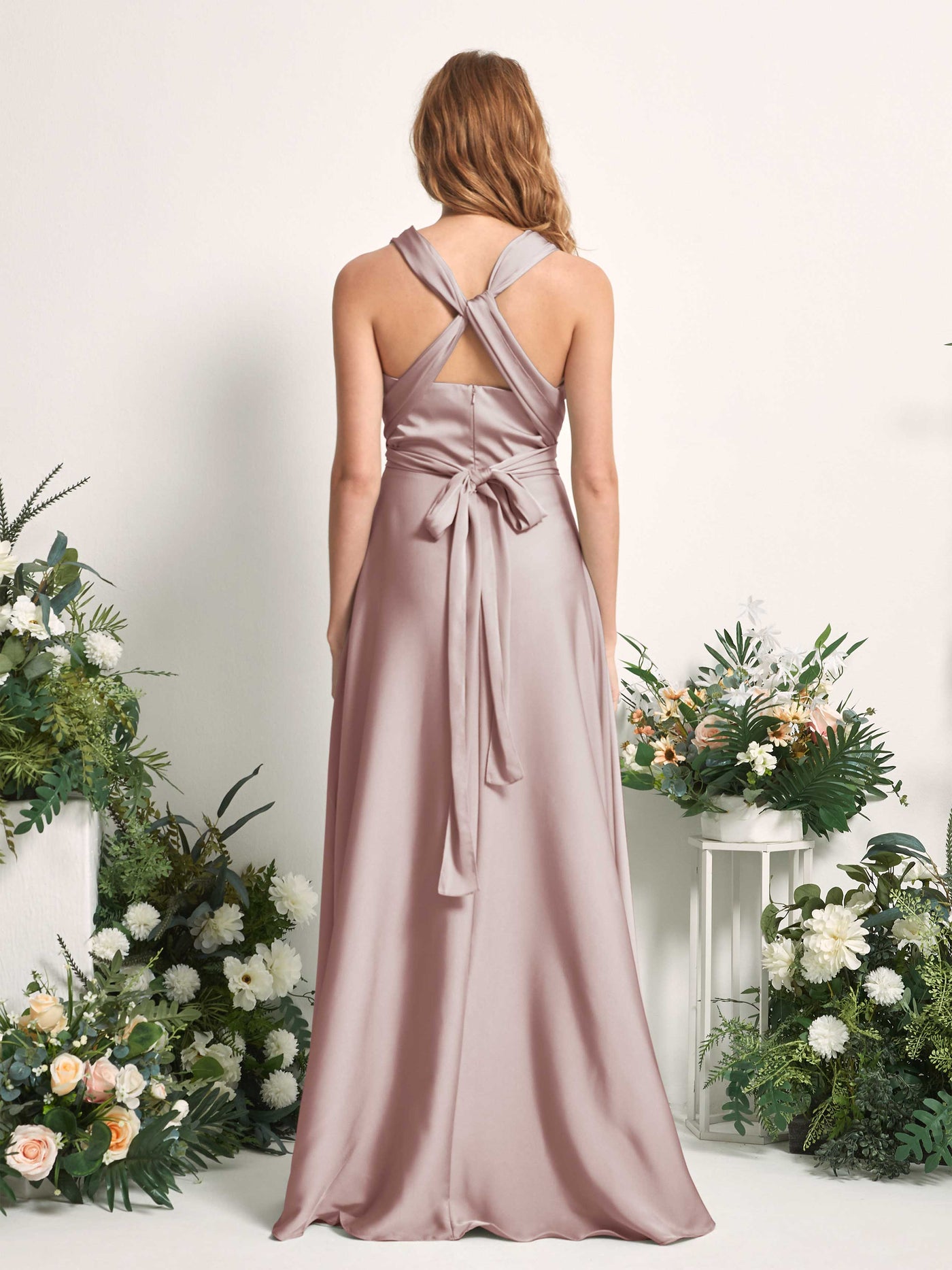 Carlyna A-Linien-Kleid Herzausschnitt Bodenlang Brautjungfernkleid Staubige Rose #farbe_staubige-rose