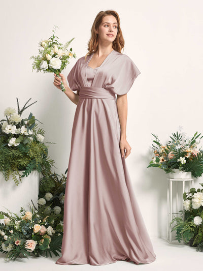 Carlyna A-Linien-Kleid Herzausschnitt Bodenlang Brautjungfernkleid Staubige Rose #farbe_staubige-rose