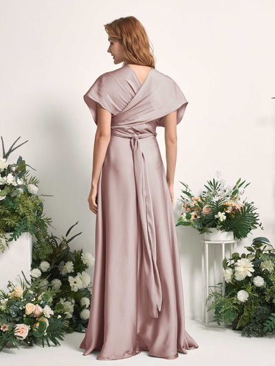 Carlyna A-Linien-Kleid Herzausschnitt Bodenlang Brautjungfernkleid Staubige Rose #farbe_staubige-rose