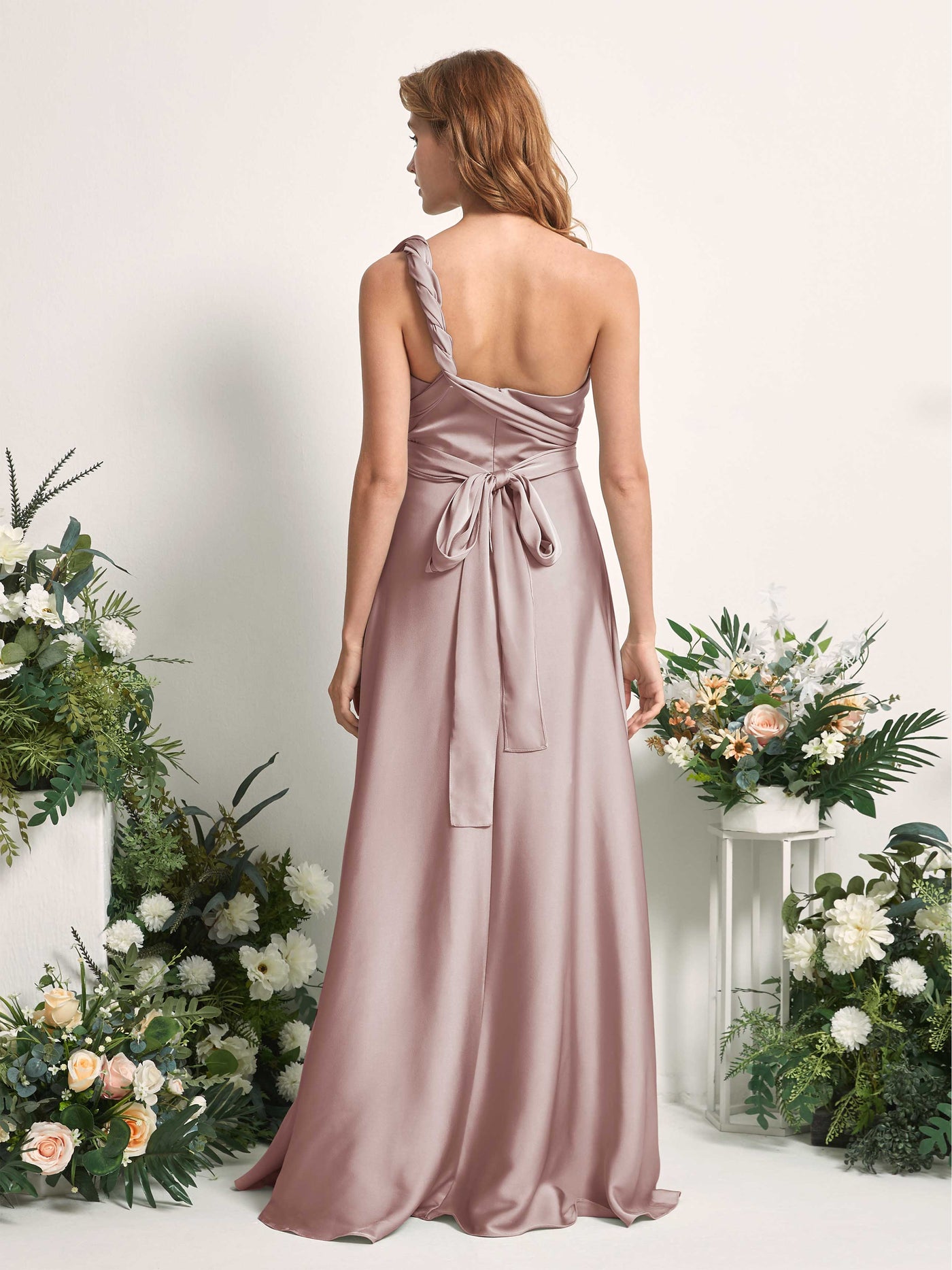 Carlyna A-Linien-Kleid Herzausschnitt Bodenlang Brautjungfernkleid Staubige Rose #farbe_staubige-rose