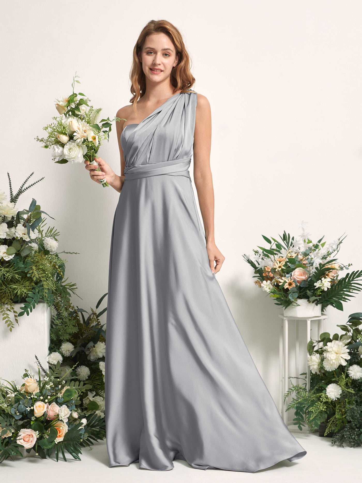 Carlyna A-Linien-Kleid Herzausschnitt Bodenlang Brautjungfernkleid Taube #farbe_taube