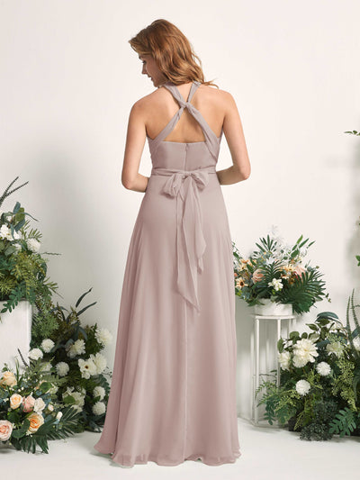 Carlyna A-Linien-Kleid Herzausschnitt Bodenlang Brautjungfernkleid Taupe #farbe_taupe