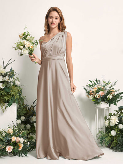 Carlyna A-Linien-Kleid Herzausschnitt Bodenlang Brautjungfernkleid Taupe #farbe_taupe