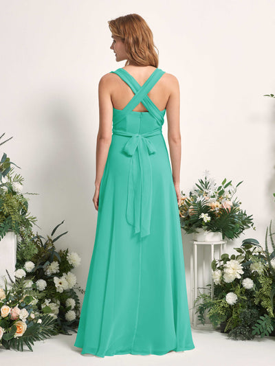 Carlyna A-Linien-Kleid Herzausschnitt Bodenlang Brautjungfernkleid Tiffany-Blau #farbe_tiffany-blau