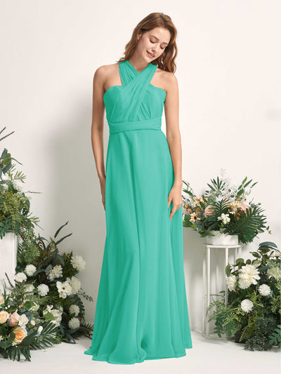 Carlyna A-Linien-Kleid Herzausschnitt Bodenlang Brautjungfernkleid Tiffany-Blau #farbe_tiffany-blau