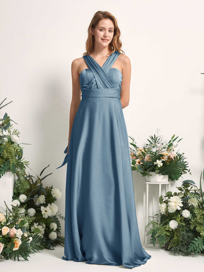 Carlyna A-Linien-Kleid Herzausschnitt Bodenlang Brautjungfernkleid Tinte Blau #farbe_tinte-blau
