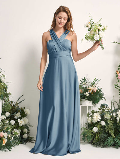 Carlyna A-Linien-Kleid Herzausschnitt Bodenlang Brautjungfernkleid Tinte Blau #farbe_tinte-blau