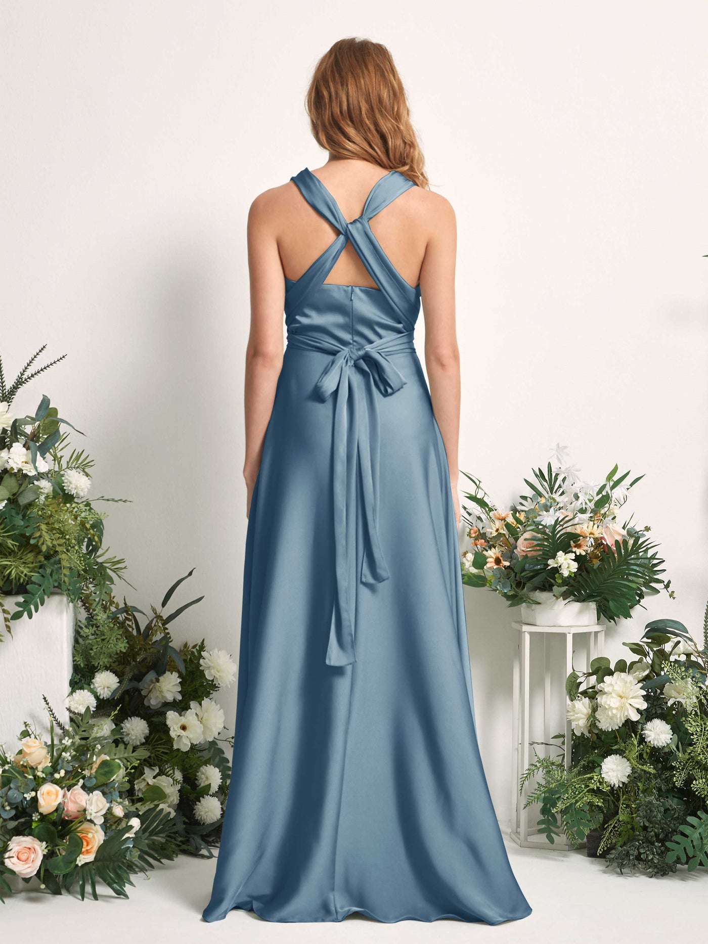 Carlyna A-Linien-Kleid Herzausschnitt Bodenlang Brautjungfernkleid Tinte Blau #farbe_tinte-blau