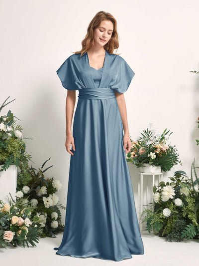 Carlyna A-Linien-Kleid Herzausschnitt Bodenlang Brautjungfernkleid Tinte Blau #farbe_tinte-blau