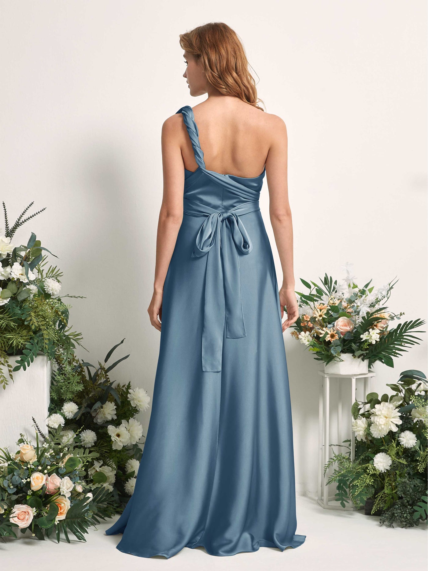 Carlyna A-Linien-Kleid Herzausschnitt Bodenlang Brautjungfernkleid Tinte Blau #farbe_tinte-blau