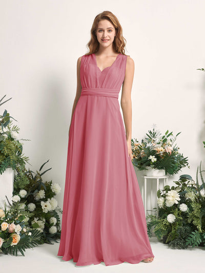 Carlyna A-Linien-Kleid Herzausschnitt Bodenlang Brautjungfernkleid Wüstenrose #farbe_w-stenrose