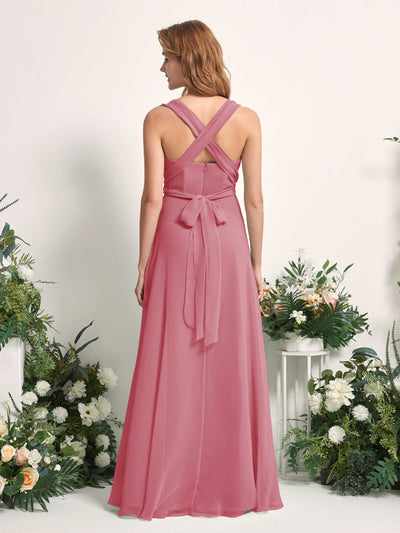 Carlyna A-Linien-Kleid Herzausschnitt Bodenlang Brautjungfernkleid Wüstenrose #farbe_w-stenrose