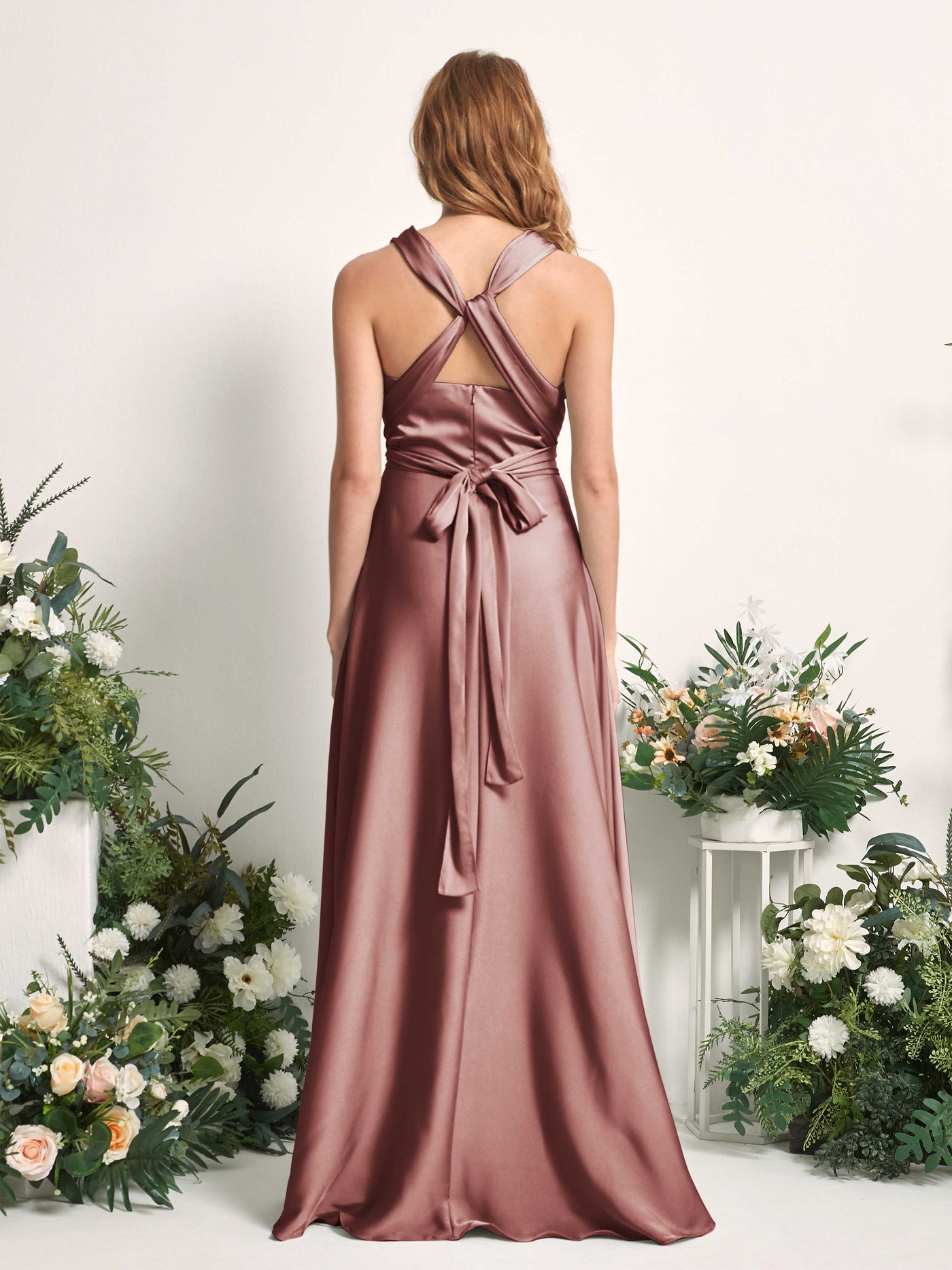 Carlyna A-Linien-Kleid Herzausschnitt Bodenlang Brautjungfernkleid Wüstenrose #farbe_w-stenrose