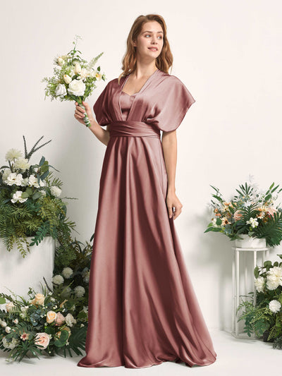 Carlyna A-Linien-Kleid Herzausschnitt Bodenlang Brautjungfernkleid Wüstenrose #farbe_w-stenrose