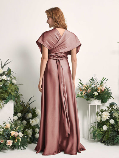 Carlyna A-Linien-Kleid Herzausschnitt Bodenlang Brautjungfernkleid Wüstenrose #farbe_w-stenrose