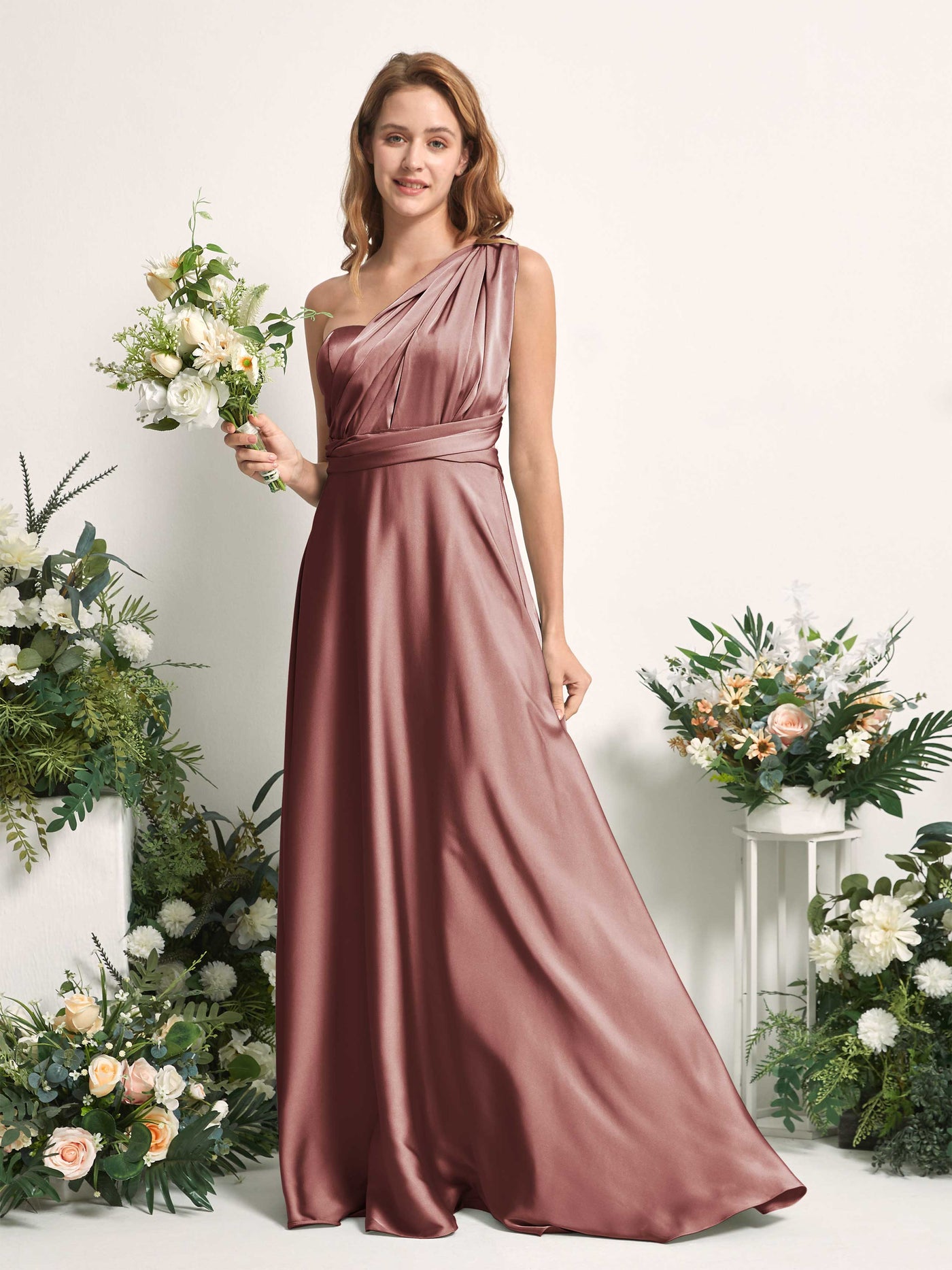 Carlyna A-Linien-Kleid Herzausschnitt Bodenlang Brautjungfernkleid Wüstenrose #farbe_w-stenrose