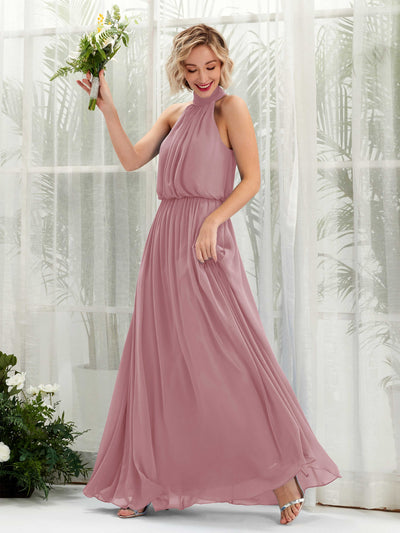 Carlyna A-Linien-Kleid mit Rundhals bodenlang aus Chiffon Brautjungfernkleider Klassisch Mauve #farbe_klassisch-mauve