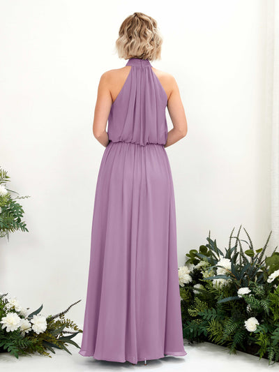 Carlyna A-Linien-Kleid mit Rundhals bodenlang aus Chiffon Brautjungfernkleider Orchideen-Nebel #farbe_orchideen-nebel