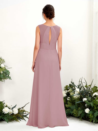 Carlyna A-Linien-Kleid mit V-Ausschnitt bodenlanges Brautjungfernkleid Klassisch Mauve #farbe_klassisch-mauve