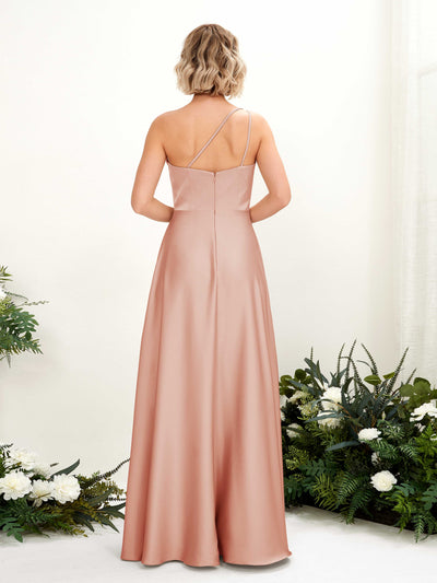 Carlyna A-Linien-Kleid One-Shoulder Bodenlang Brautjungfernkleid Cantaloupe #farbe_cantaloupe
