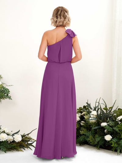 Carlyna A-Linien-Kleid One-Shoulder Bodenlang Brautjungfernkleid Lila #farbe_lila