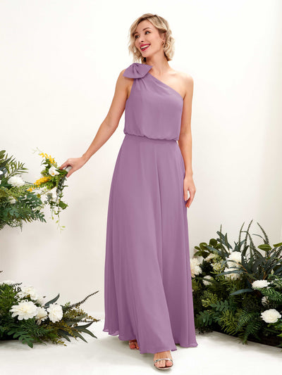 Carlyna A-Linien-Kleid One-Shoulder Bodenlang Brautjungfernkleid Orchideen-Nebel #farbe_orchideen-nebel
