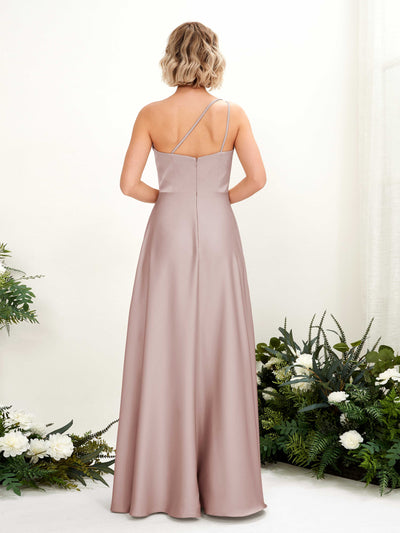 Carlyna A-Linien-Kleid One-Shoulder Bodenlang Brautjungfernkleid Staubige Rose #farbe_staubige-rose