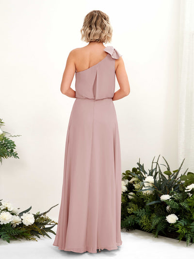 Carlyna A-Linien-Kleid One-Shoulder Bodenlang Brautjungfernkleid Staubige Rose #farbe_staubige-rose