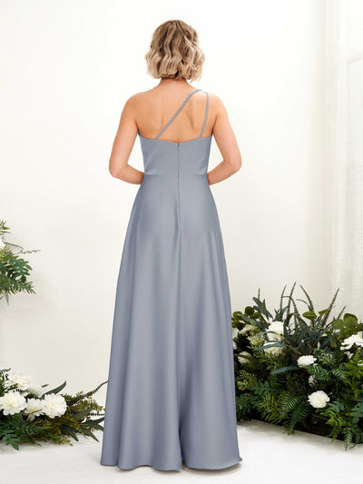 Carlyna A-Linien-Kleid One-Shoulder Bodenlang Brautjungfernkleid Staubiges Blau #farbe_staubiges-blau