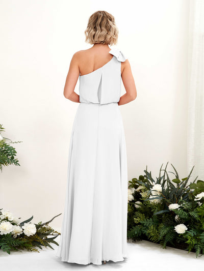 Carlyna A-Linien-Kleid One-Shoulder Bodenlang Brautjungfernkleid Weiß #farbe_wei