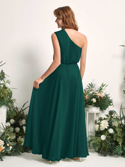 Carlyna A-Linien-Kleid One-Shoulder Bodenlang Brautjungfernkleider Dunkelsmaragd #farbe_dunkelsmaragd