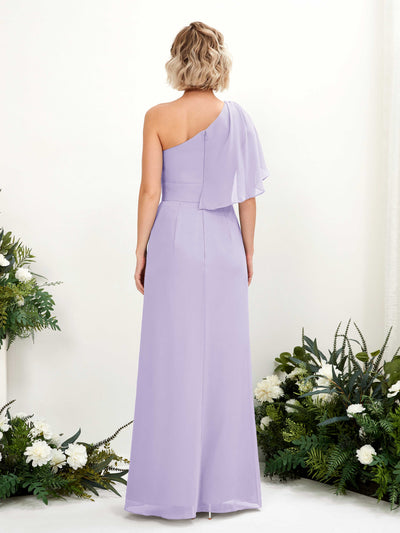 Carlyna A-Linien-Kleid One-Shoulder Bodenlang Brautjungfernkleider Flieder #farbe_flieder