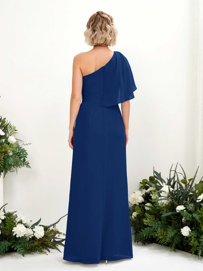 Carlyna A-Linien-Kleid One-Shoulder Bodenlang Brautjungfernkleider Königsblau #farbe_k-nigsblau