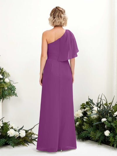 Carlyna A-Linien-Kleid One-Shoulder Bodenlang Brautjungfernkleider Lila #farbe_lila