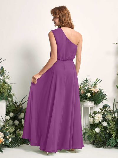 Carlyna A-Linien-Kleid One-Shoulder Bodenlang Brautjungfernkleider Lila #farbe_lila