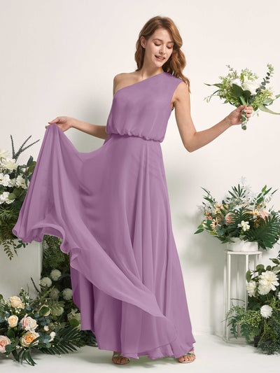 Carlyna A-Linien-Kleid One-Shoulder Bodenlang Brautjungfernkleider Orchideen-Nebel #farbe_orchideen-nebel