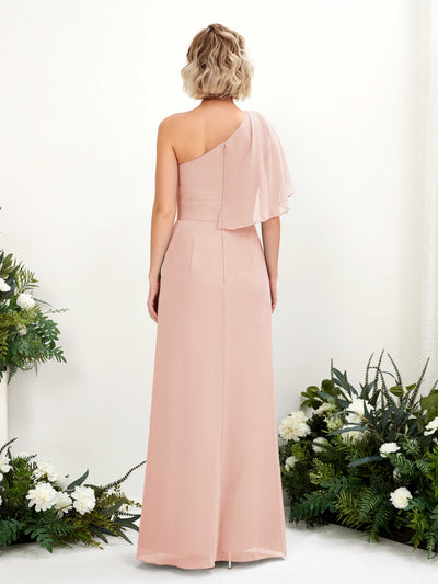 Carlyna A-Linien-Kleid One-Shoulder Bodenlang Brautjungfernkleider Perlrosa #farbe_perlrosa