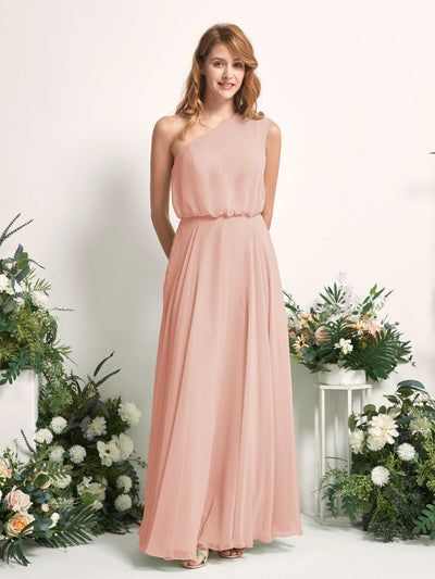 Carlyna A-Linien-Kleid One-Shoulder Bodenlang Brautjungfernkleider Perlrosa #farbe_perlrosa
