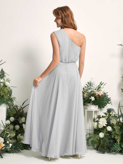 Carlyna A-Linien-Kleid One-Shoulder Bodenlang Brautjungfernkleider Silber #farbe_silber