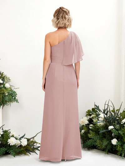 Carlyna A-Linien-Kleid One-Shoulder Bodenlang Brautjungfernkleider Staubige Rose #farbe_staubige-rose
