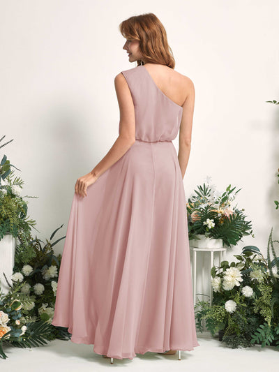 Carlyna A-Linien-Kleid One-Shoulder Bodenlang Brautjungfernkleider Staubige Rose #farbe_staubige-rose