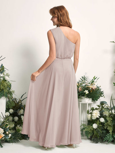 Carlyna A-Linien-Kleid One-Shoulder Bodenlang Brautjungfernkleider Taupe #farbe_taupe