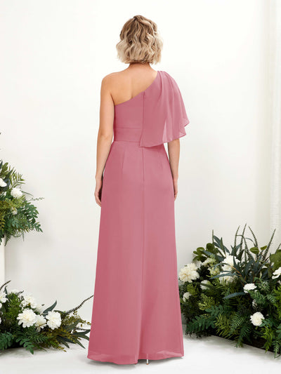 Carlyna A-Linien-Kleid One-Shoulder Bodenlang Brautjungfernkleider Wüstenrose #farbe_w-stenrose
