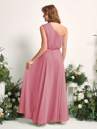 Carlyna A-Linien-Kleid One-Shoulder Bodenlang Brautjungfernkleider Wüstenrose #farbe_w-stenrose
