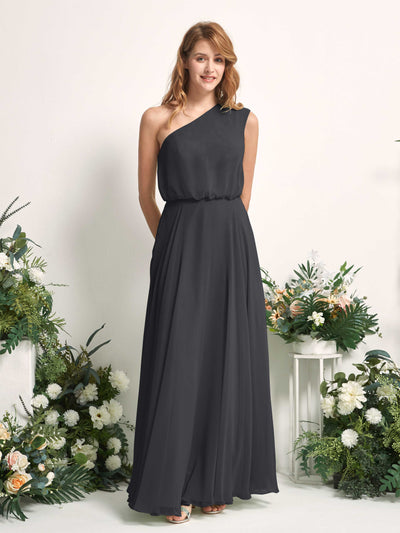 Carlyna A-Linien-Kleid One-Shoulder Bodenlang Brautjungfernkleider Zinnfarben #farbe_zinnfarben