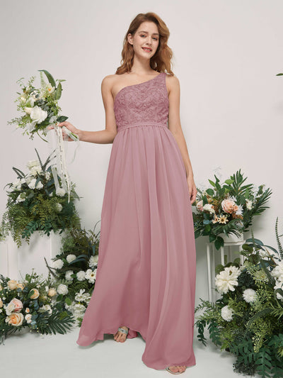 Carlyna A-Linien-Kleid One-Shoulder Bodenlang Chiffon Brautjungfernkleid Klassisch Mauve #farbe_klassisch-mauve