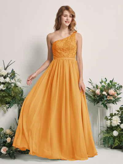 Carlyna A-Linien-Kleid One-Shoulder Bodenlang Chiffon Brautjungfernkleid Mango #farbe_mango